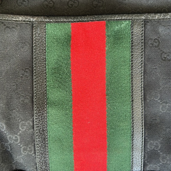Gucci black with green and red stripe backpack - Picture 3 of 8